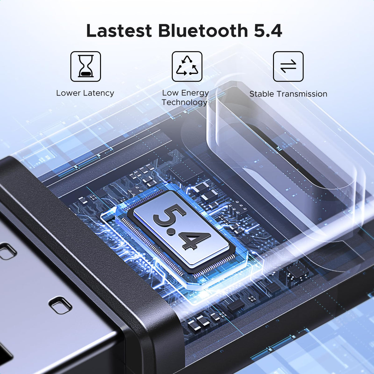 UGREEN Bluetooth 6.0 Adapter, USB Bluetooth Dongle for PC, Plug & Play