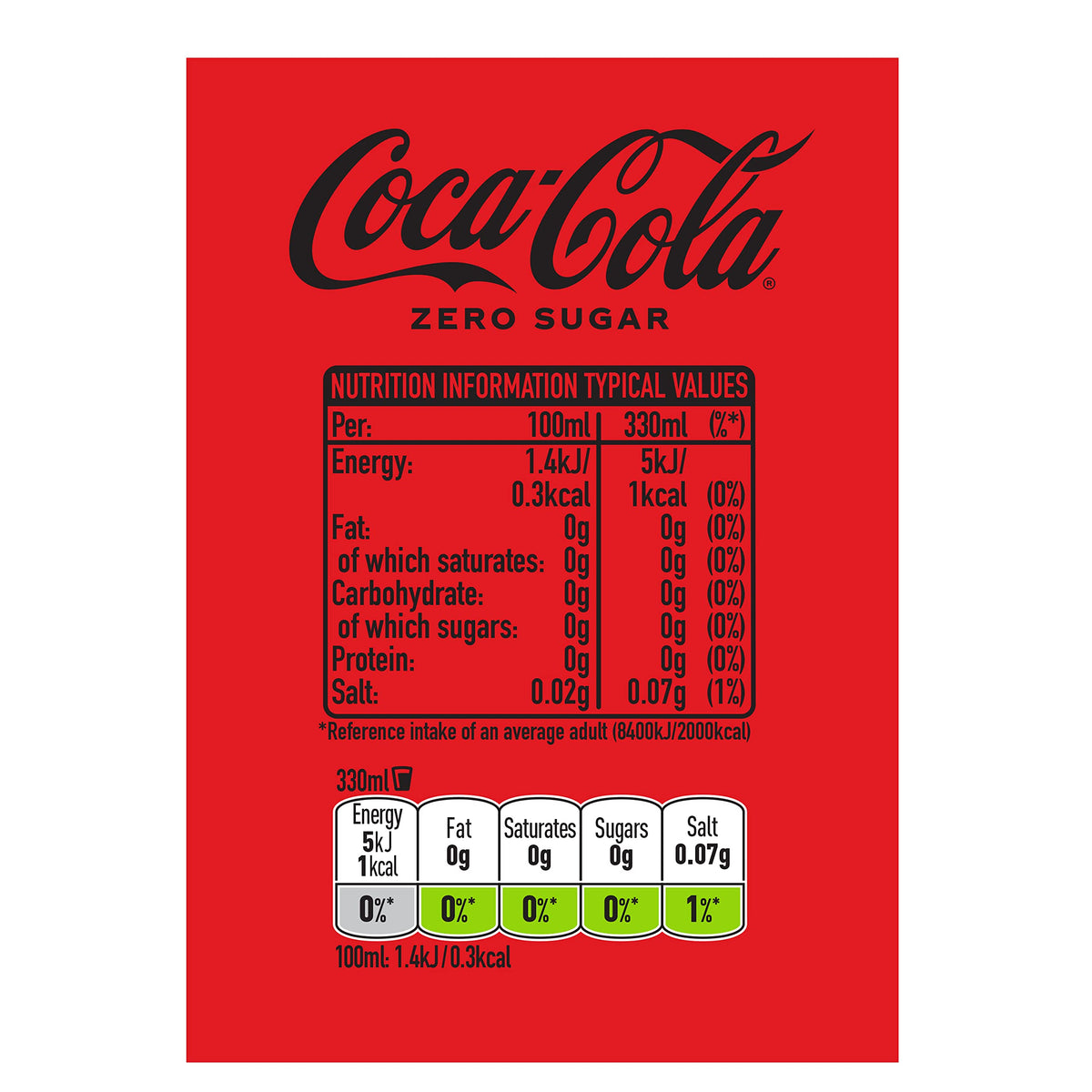 Coca Cola Zero Sugar Lemon 8 x 330ml