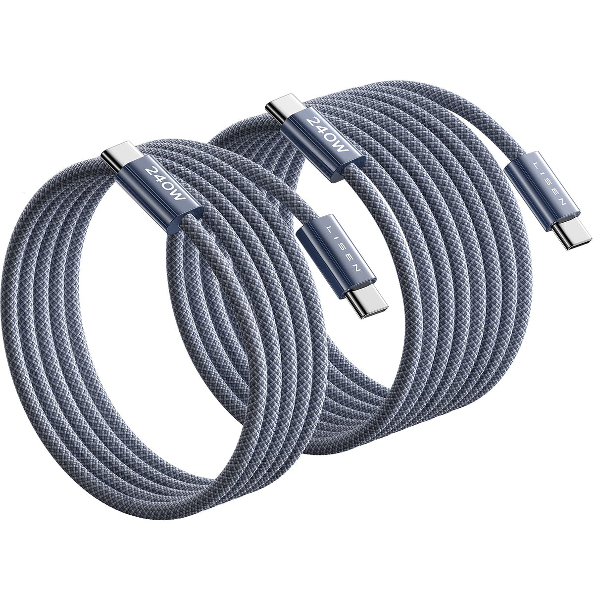 LISEN 240W USB C to USB C Cable 2-Pack, 2m USB C Charger Cable Fast Charger