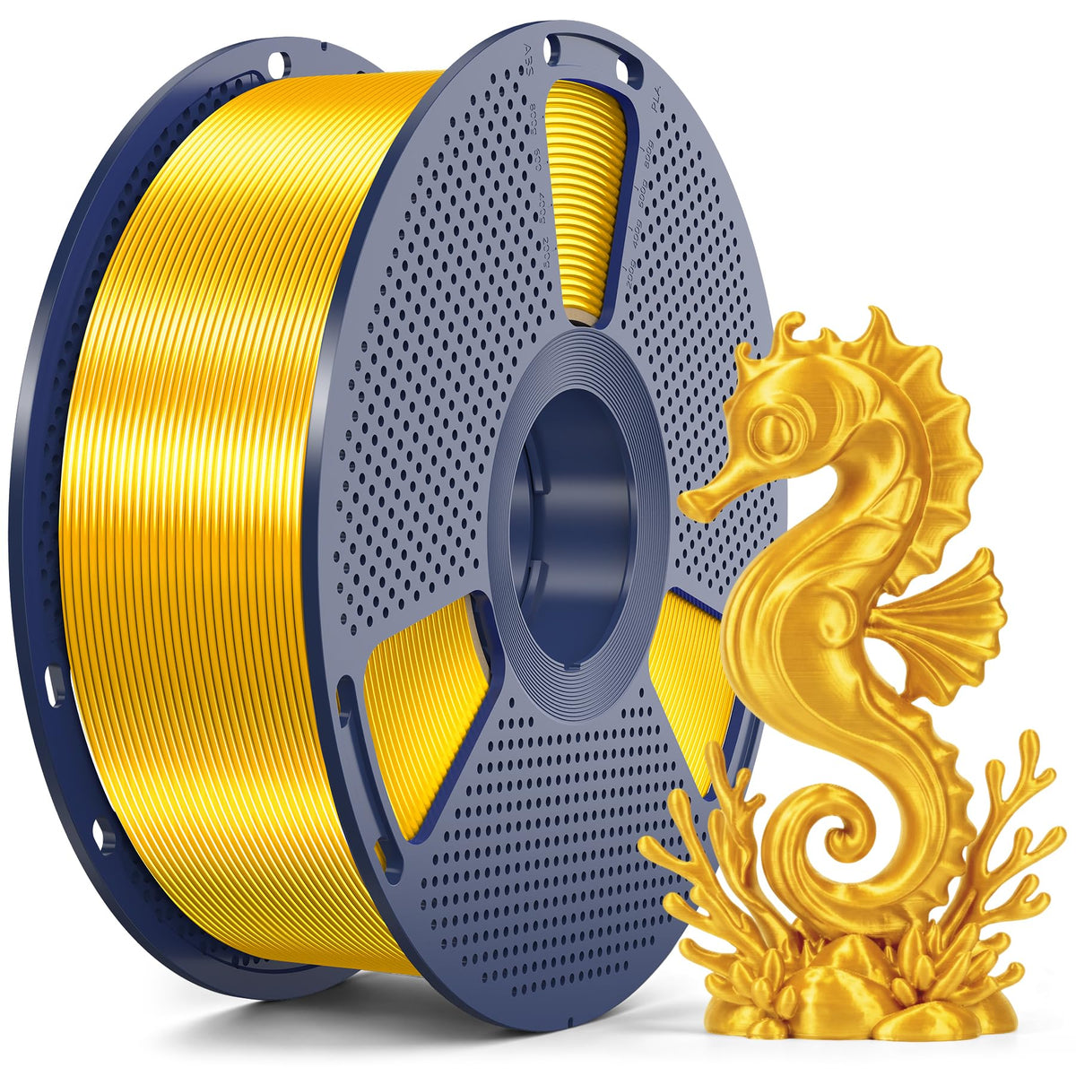 SUNLU 4KG Silk 2.0 PLA Filament 1.75, Gold+Silver+Titanium Steel+Copper Red