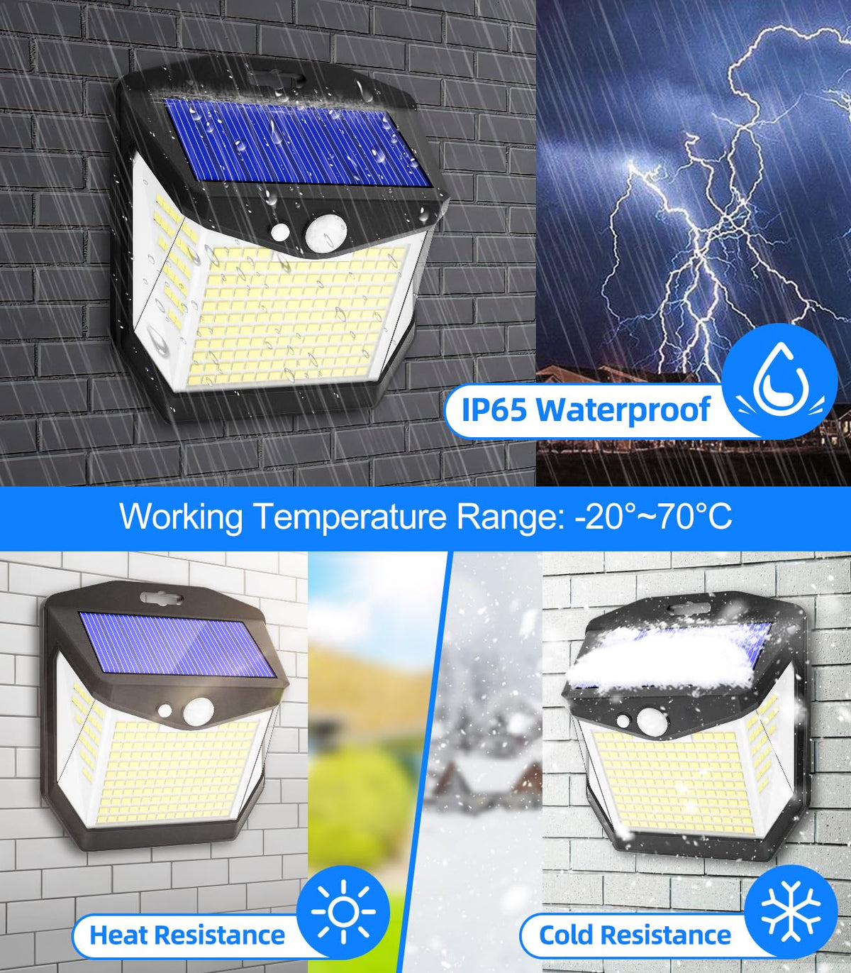 Solar Security Lights Outdoor Garden - 248 LED Solar Powered Outside Light 3 Modes Motion Sensor and 270°Wide Angle IP65 Waterproof Solar Power Wall Lighting For Fence Flood Door Garage Yard 6Pack