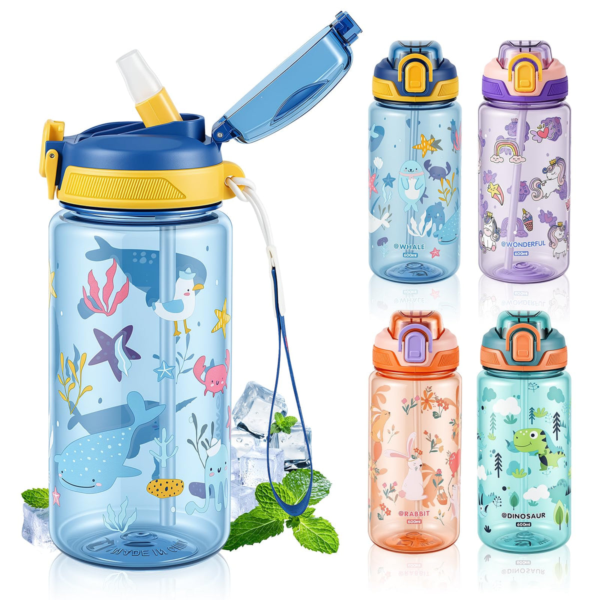 SEASEVEN Flat Water Bottle 750ML for Gym,School Office(Flat Pink)