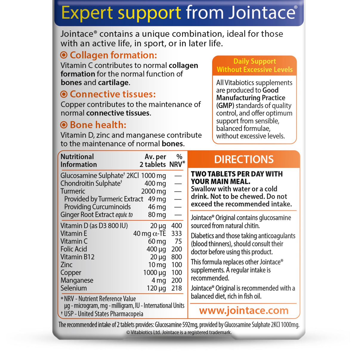 Jointace Collagen - Advanced Joints & Cartilage Support - Includes Collagen, Glucosamine & Chondroitin & Ginger