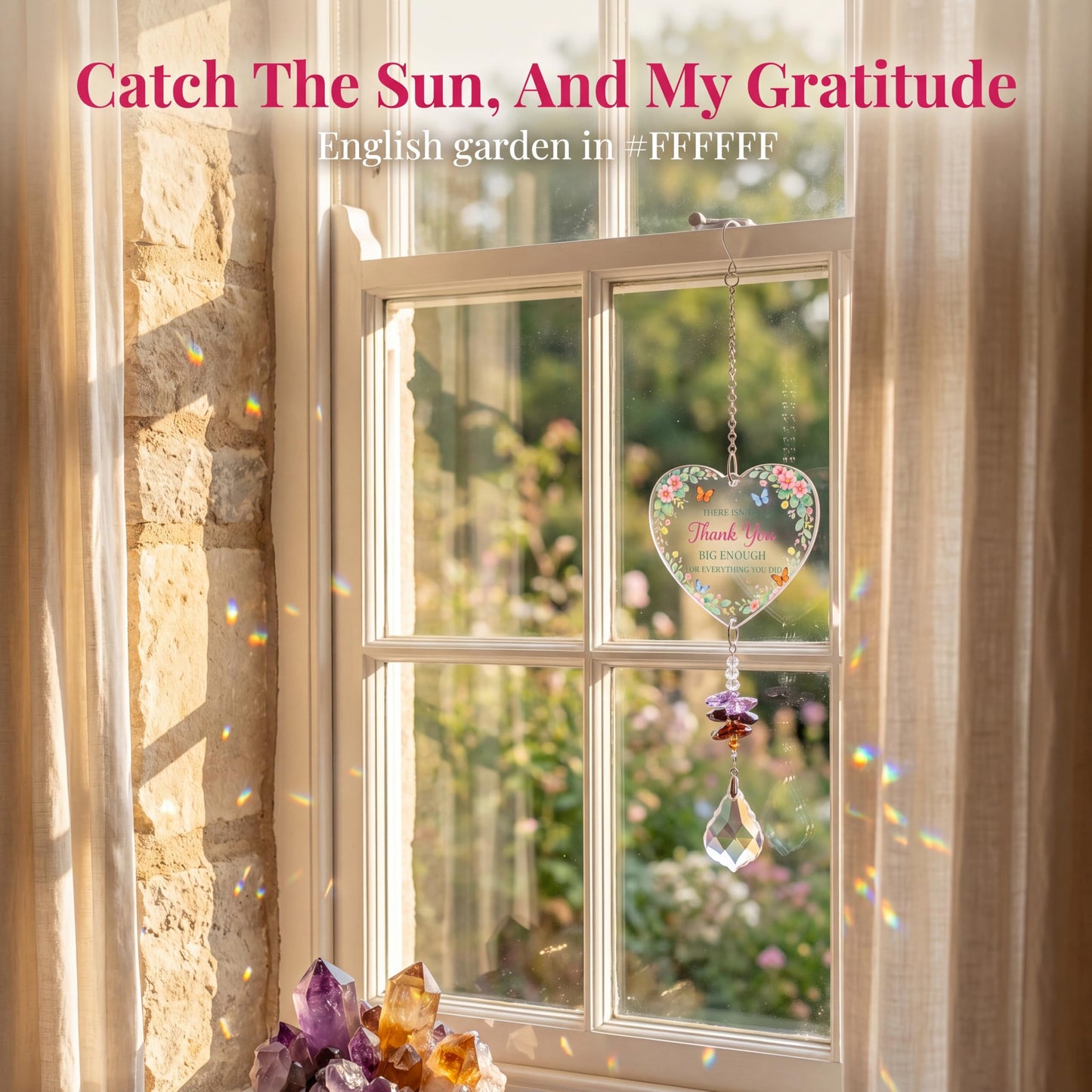 Teacher Gifts for Women Thank You Teachers Crystal Suncatcher Ornaments Teachers Day Graduation Retirement Christmas Birthday Appreciation Gift (Thanks)