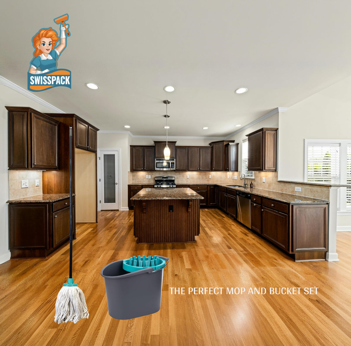 MOP AND BUCKET (3 HEADS ONLY)