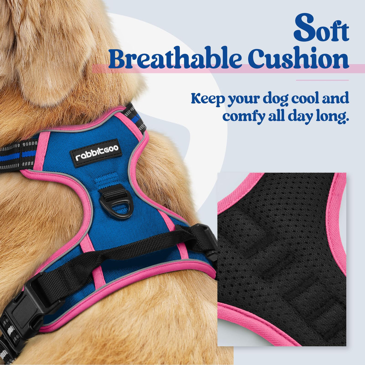 rabbitgoo Dog Harness Large Dog, No Pull Vest with Front Clip & Handle