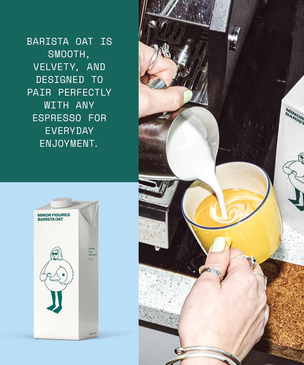 Minor Figures Barista Oat (Organic) – Perfect for Smooth, Silky Coffees – Vegan – Non-Dairy – Shelf-Stable – 1L x 6 Cartons