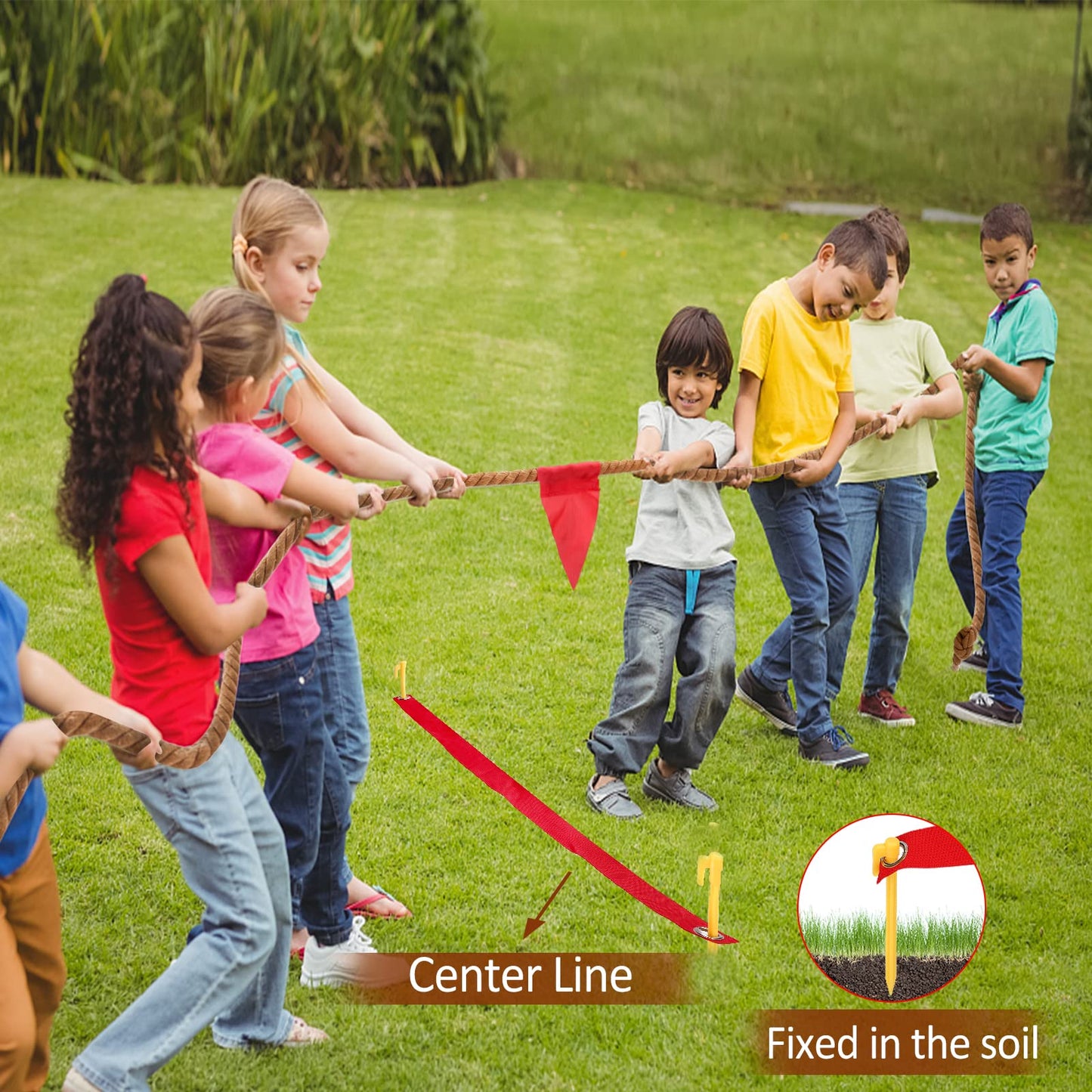 Tug of War Rope 20FT for Kids and Adults, Outdoor Field Day Lawn Yard Family Reunion Birthday Party Games, Outside Backyard Camping Picnic Game,Carnival Games Fun for Team Building Activities