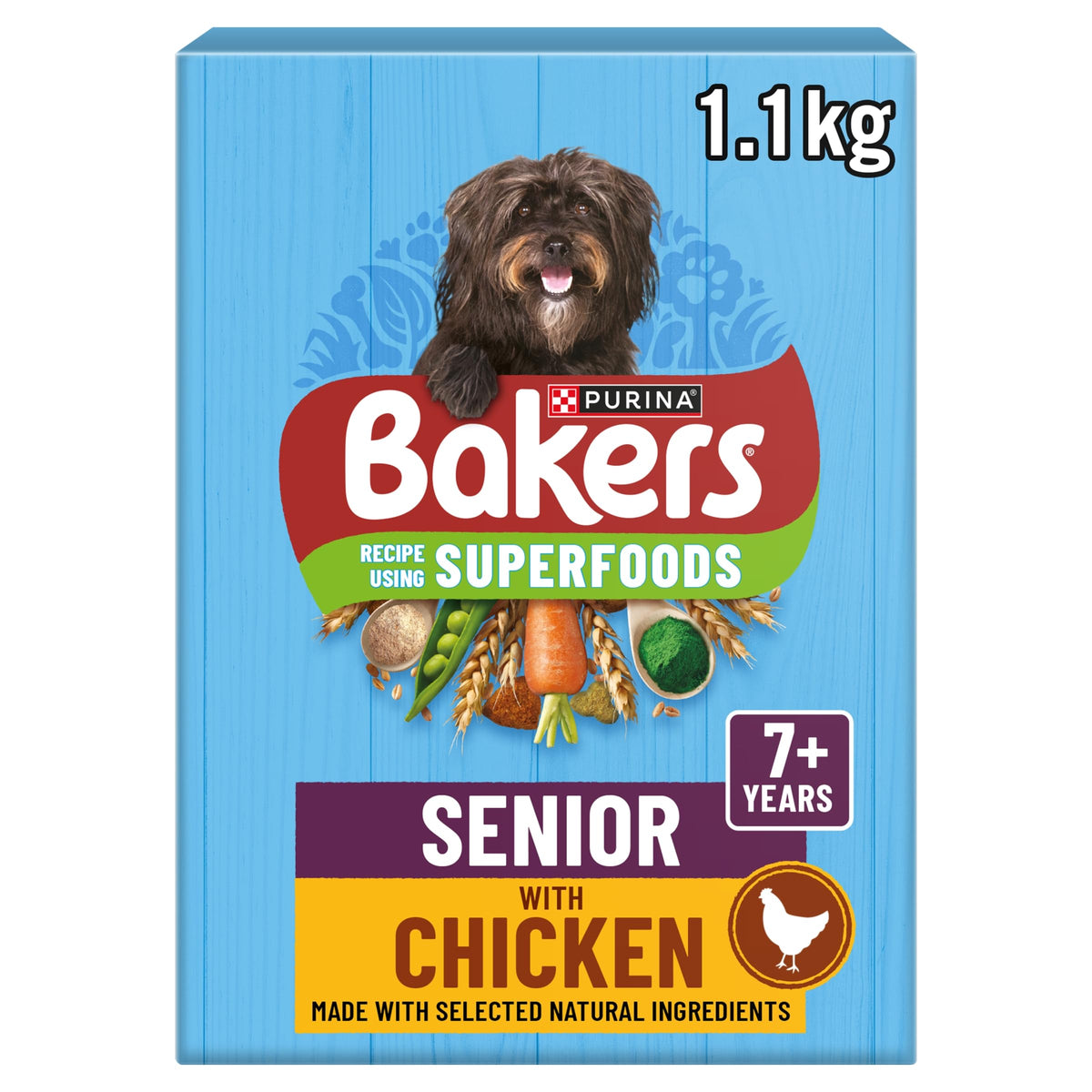 BAKERS Superfoods Small Dog Adult Dry Dog Food Chicken 1.1kg (Pack of 5)