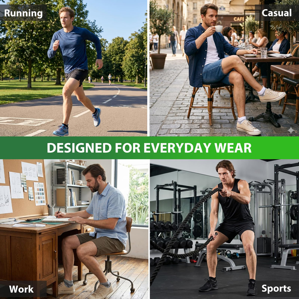 Bamboo Trainer Socks for Men Women Cushioned Ankle Socks