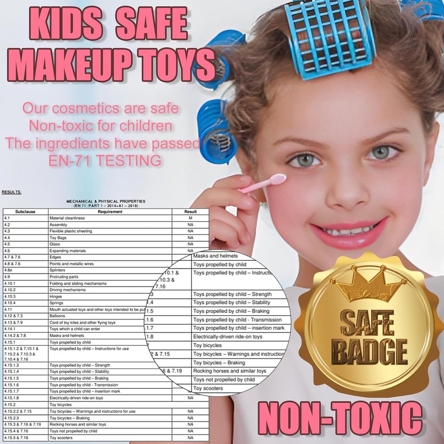 12 Colors Kids Makeup Set for Girls, Non-Toxic Kids Cosmetics, Washable Kids MakeUp Set Girl Toy, Princess MakeUp Kit with Brush and Mirror, Christmas Halloween Birthday Makeup Gift for Girls