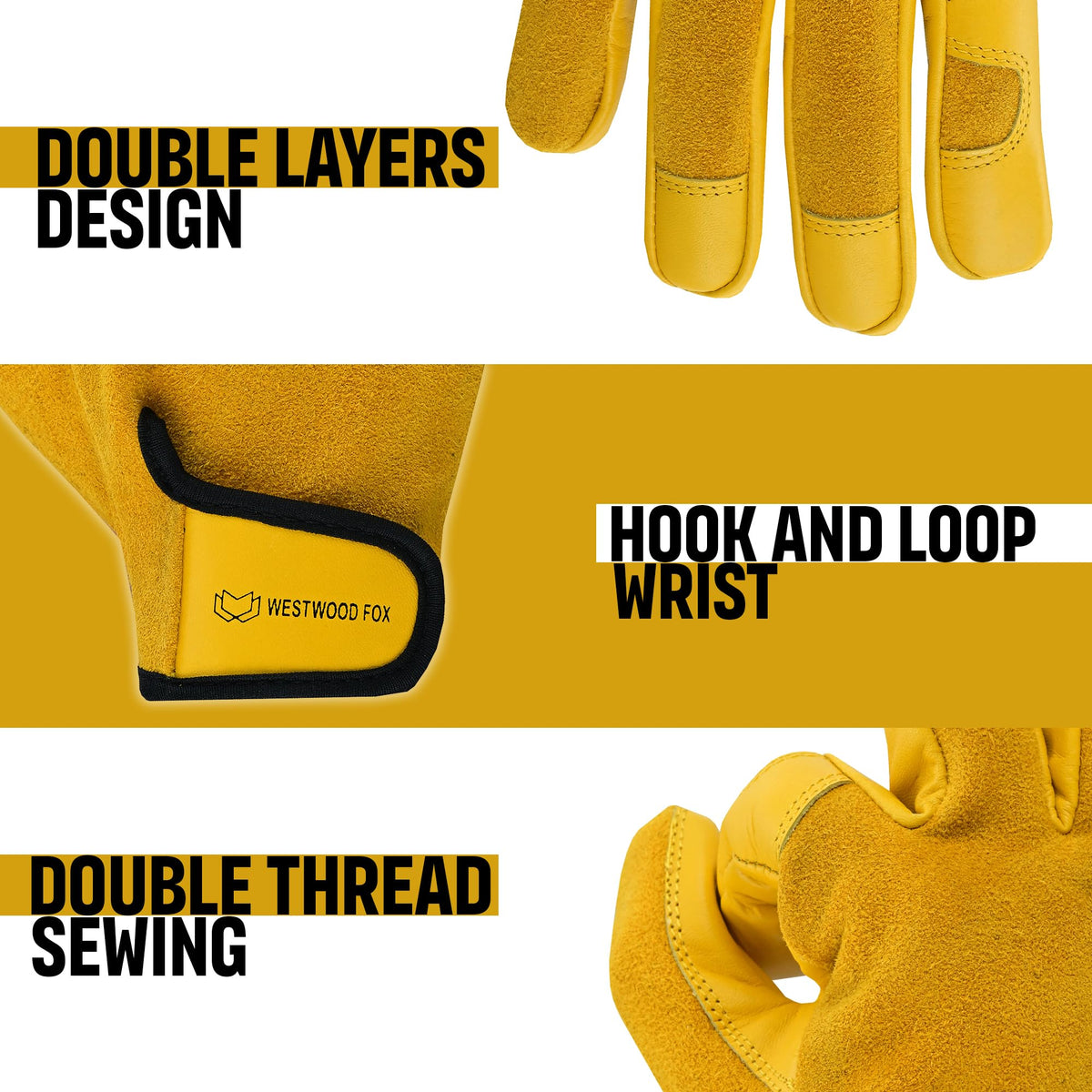 WESTWOOD FOX Ladies/Mens Leather Gardening Gloves Thorn Proof Rigger Garden work gloves, Safety Working Gloves, Premium Quality (Orange, S)
