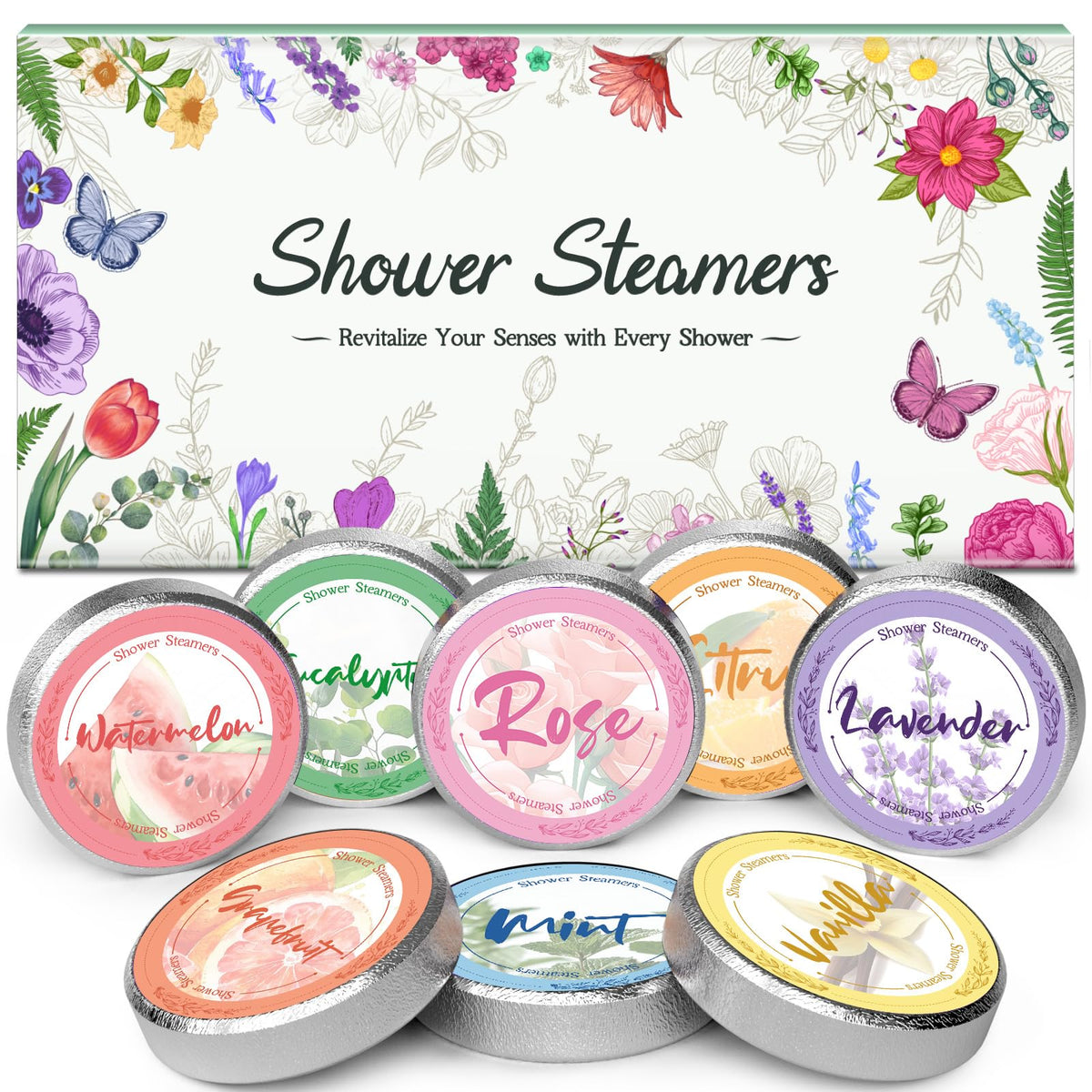 Linkax Shower Steamers Aromatherapy 8 Pcs, Christmas Gift for Women Purple