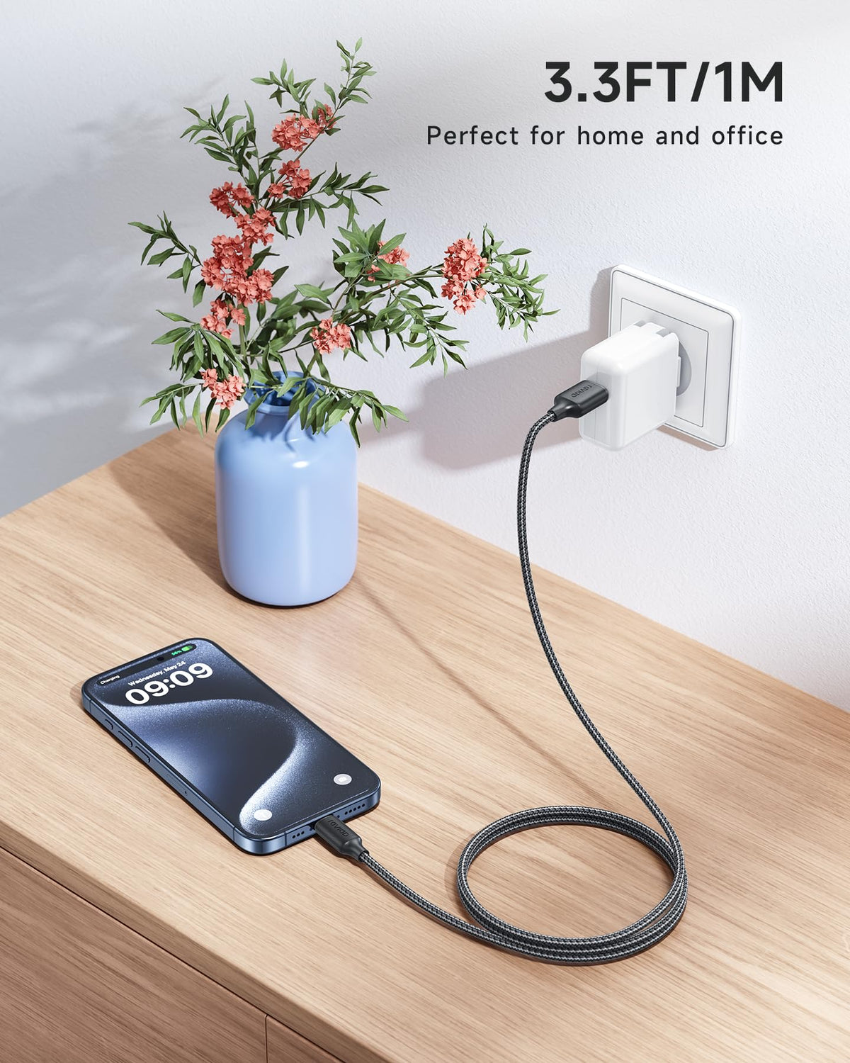 RAVIAD USB C Charger Cable 3M Long Type C Cable Fast Charging 3.1A Braided