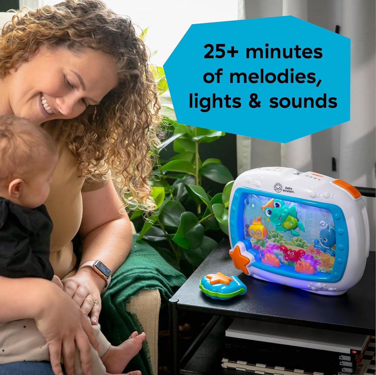 Baby Einstein Sea Dreams Soother, Crib Toy with Remote, Baby Sleep Aid, Calming Lights & Melodies, Newborn and Up