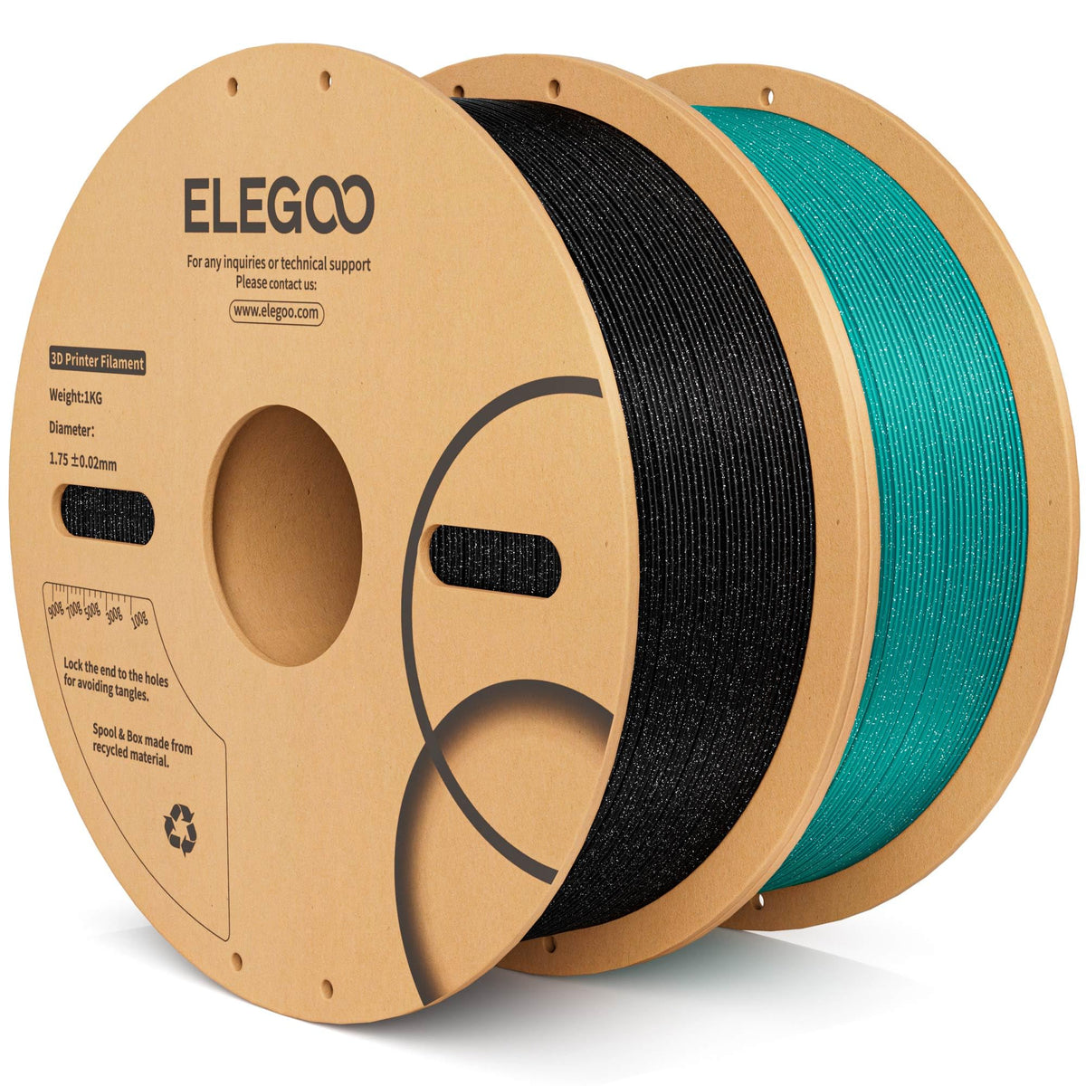 ELEGOO Silk PLA Filament 1.75mm Blue Purple 1KG, Shiny Dual Colours 3D Filament Dimensional Accuracy +/- 0.05mm, 1kg Spool(2.2lbs) Fits for Most FDM 3D Printers