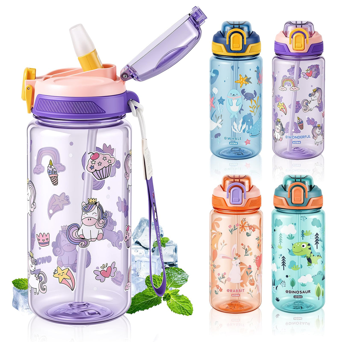 SEASEVEN Flat Water Bottle 750ML for Gym,School Office(Flat Pink)