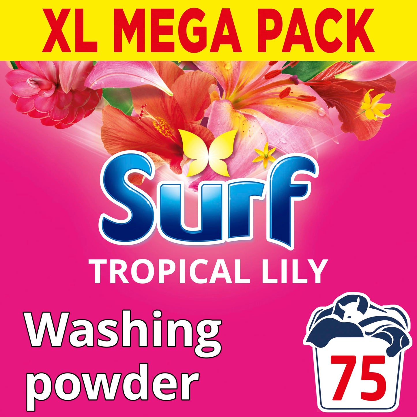 Surf Tropical Lily Washing Powder joy-infused fragrance with natural essential oil lasting up to 12 hours in wear for brilliantly clean laundry every time 75 washes 3.75 kg