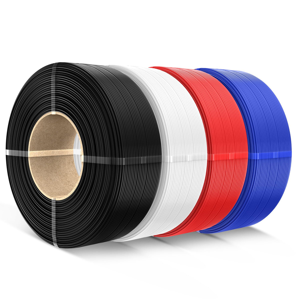 SUNLU 3D Printer Filament PETG Filament Refill 1.75mm,Suitable for SUNLU Third-Generation Reusable spools,Dimensional Accuracy +/- 0.02 mm,1kg per Spool, Pack of 4,4 Black