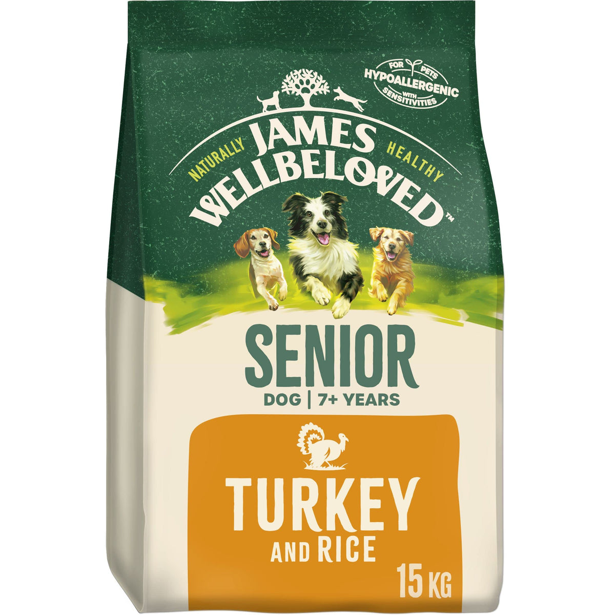 James Wellbeloved Dog Senior Hypoallergenic Dry Food Turkey and Rice 2 kg