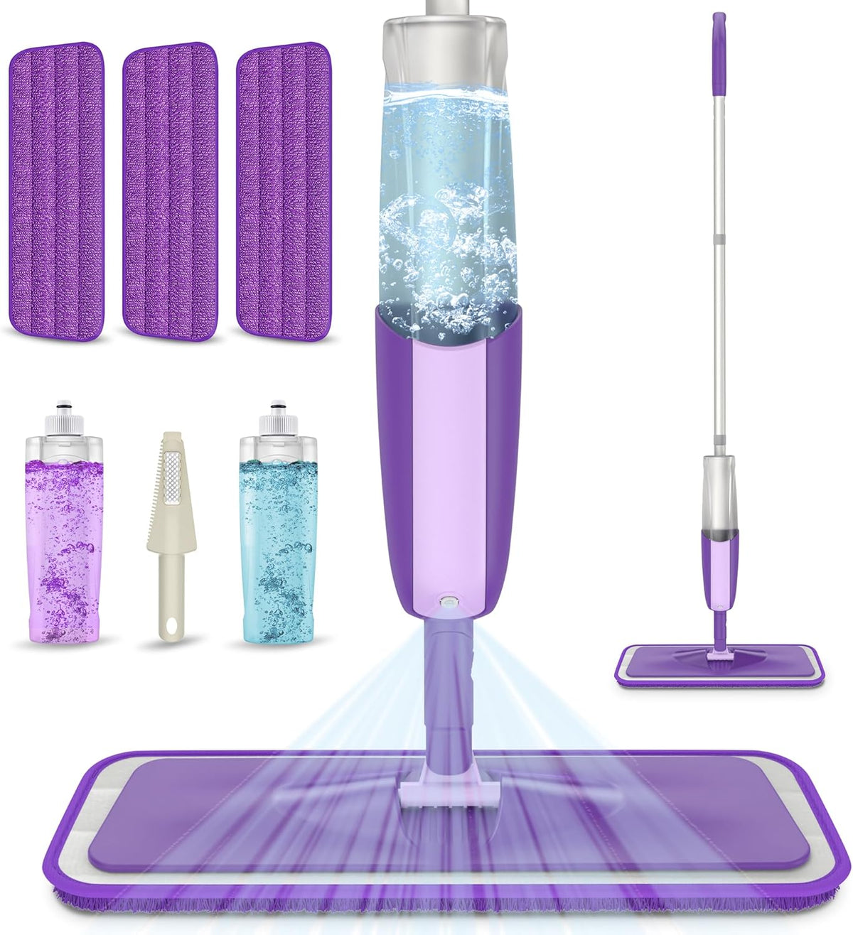 Spray Mop with 3 Washable Pads for Cleaning Floors: Microfibre Floor Mop