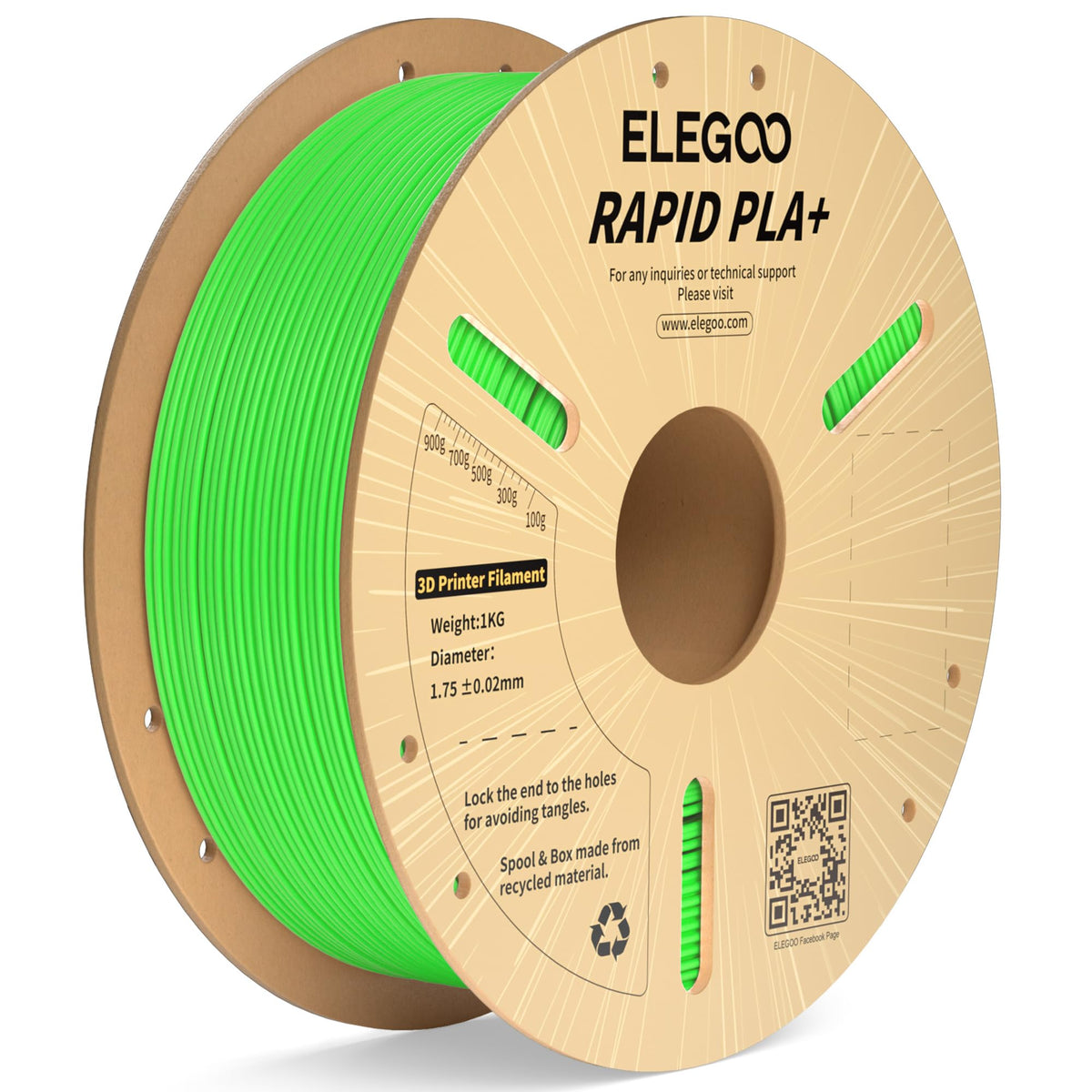 ELEGOO Rapid PLA Plus 3D Printer Filament 1.75mm Bundle 8 Colours 8 * 250g