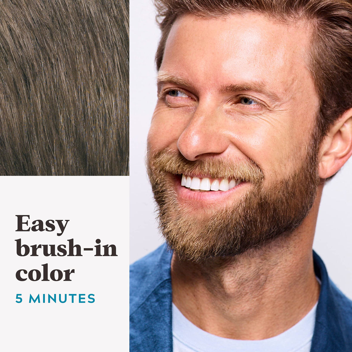 Just for men Moustache & Beard Dark Brown Dye, Eliminates Grey for a Thicker & Fuller Look M45