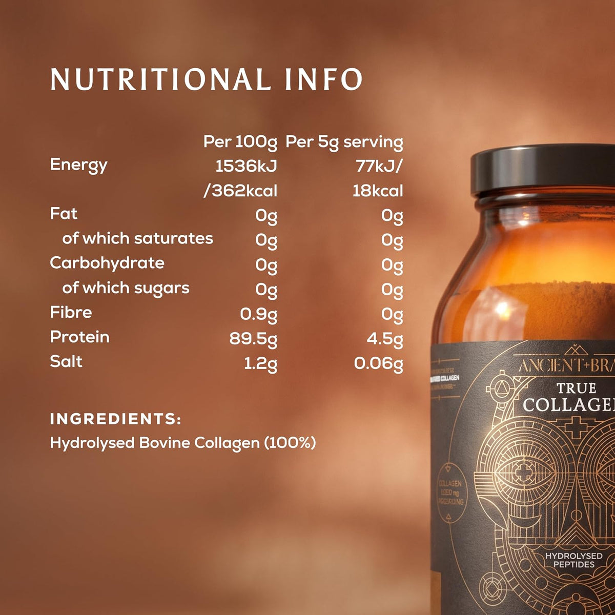 Ancient + Brave True Collagen Powder 200g | 40 Servings | Bovine Collagen