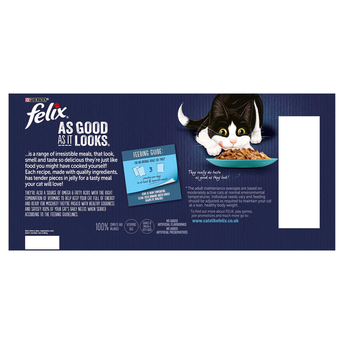 FELIX Tasty Shreds Adult Wet Cat Food Mixed Selection in Gravy Chicken, Beef, Tuna, Salmon 40 x 80g Pouches