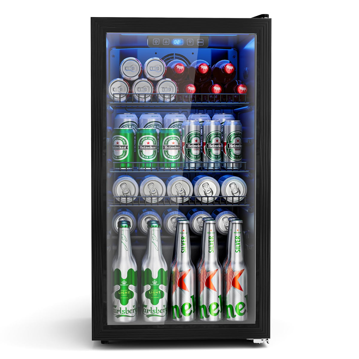 JUMMICO Compressor Beverage Cooler 36L 4-16°C Digital Display Black