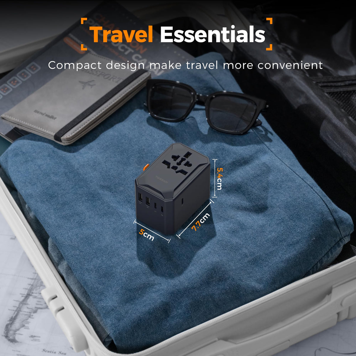 TESSAN Universal Travel Adapter Worldwide with 2 USB C and 2 USB A Ports