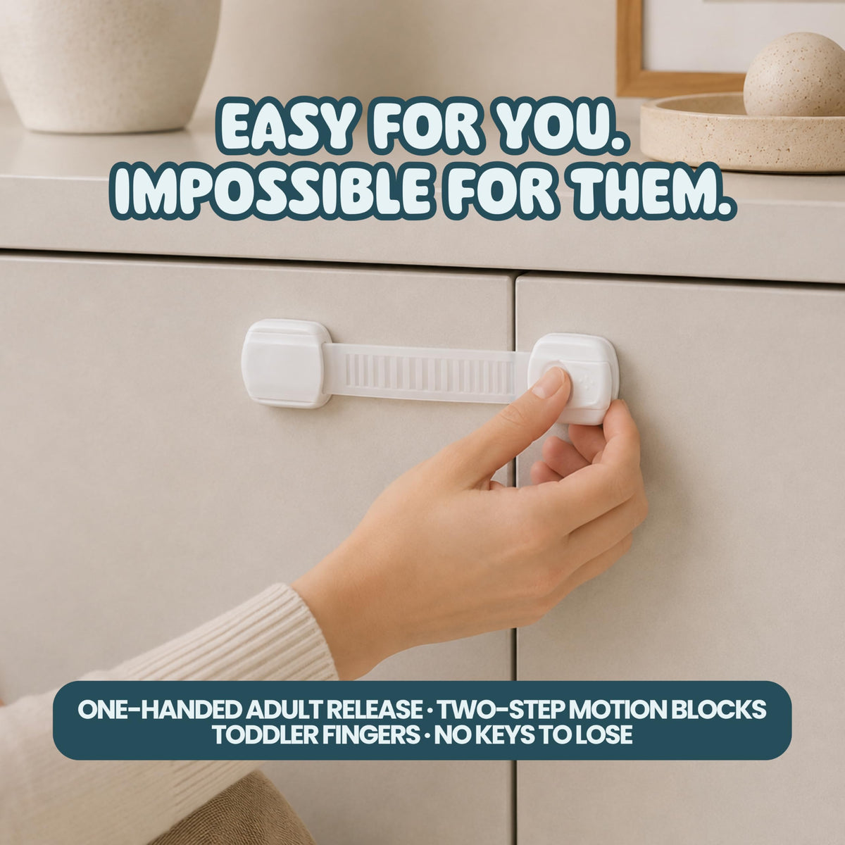 BooBoo Baby 10 Pack Premium Child Locks for Kitchen Cupboards