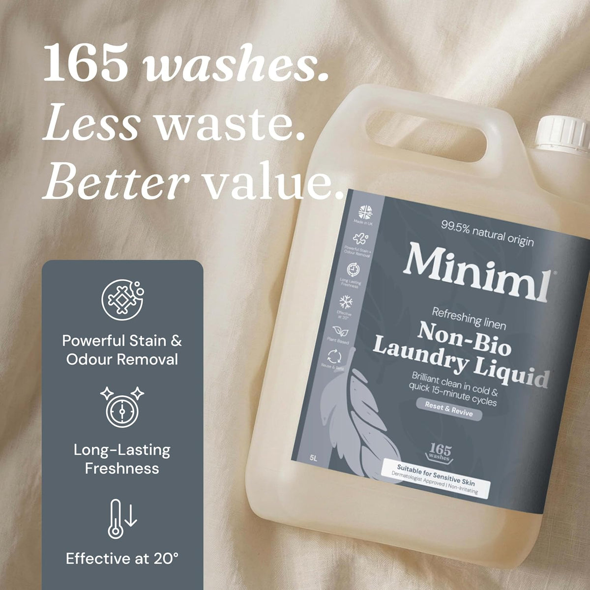 Miniml Eco Laundry Liquid Washing Detergent 5L Refill – Fresh Linen