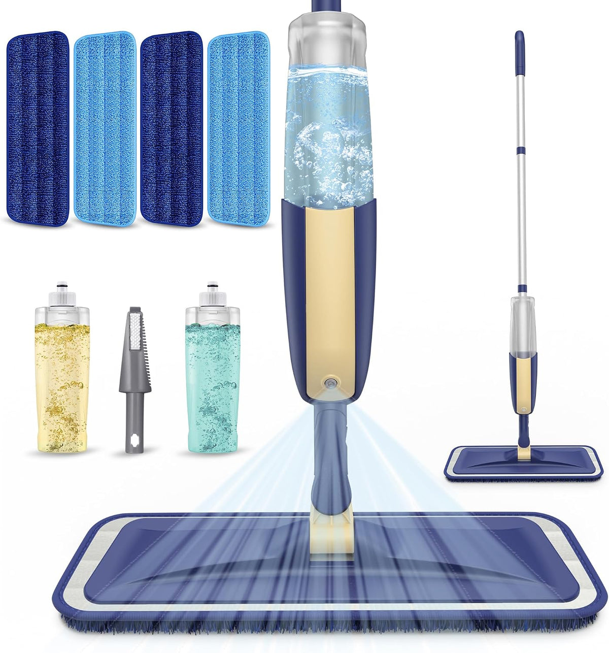 Microfibre Floor Mop with 4 Washable Pads: Spray Mops for Cleaning Floors