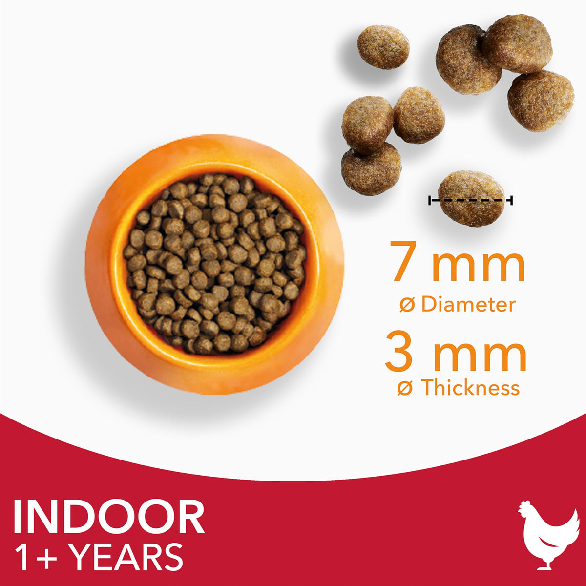 IAMS Indoor Complete Dry Cat Food Chicken 3kg - Litter Odour Control, Hairballs & Weight Management