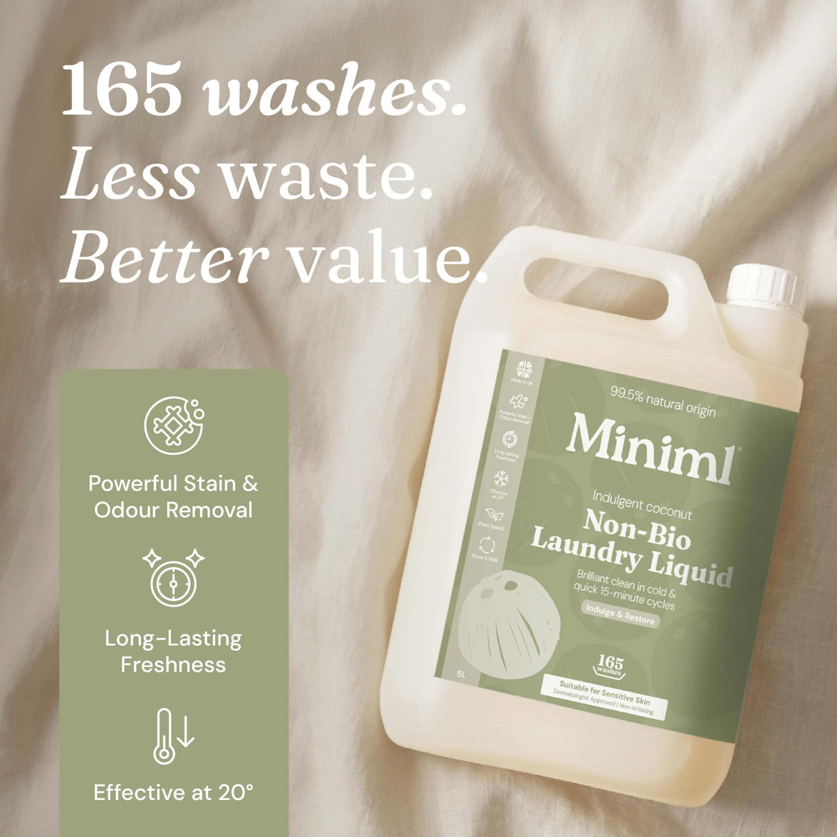 Miniml Eco Laundry Liquid Washing Detergent 5L Refill – Fresh Linen