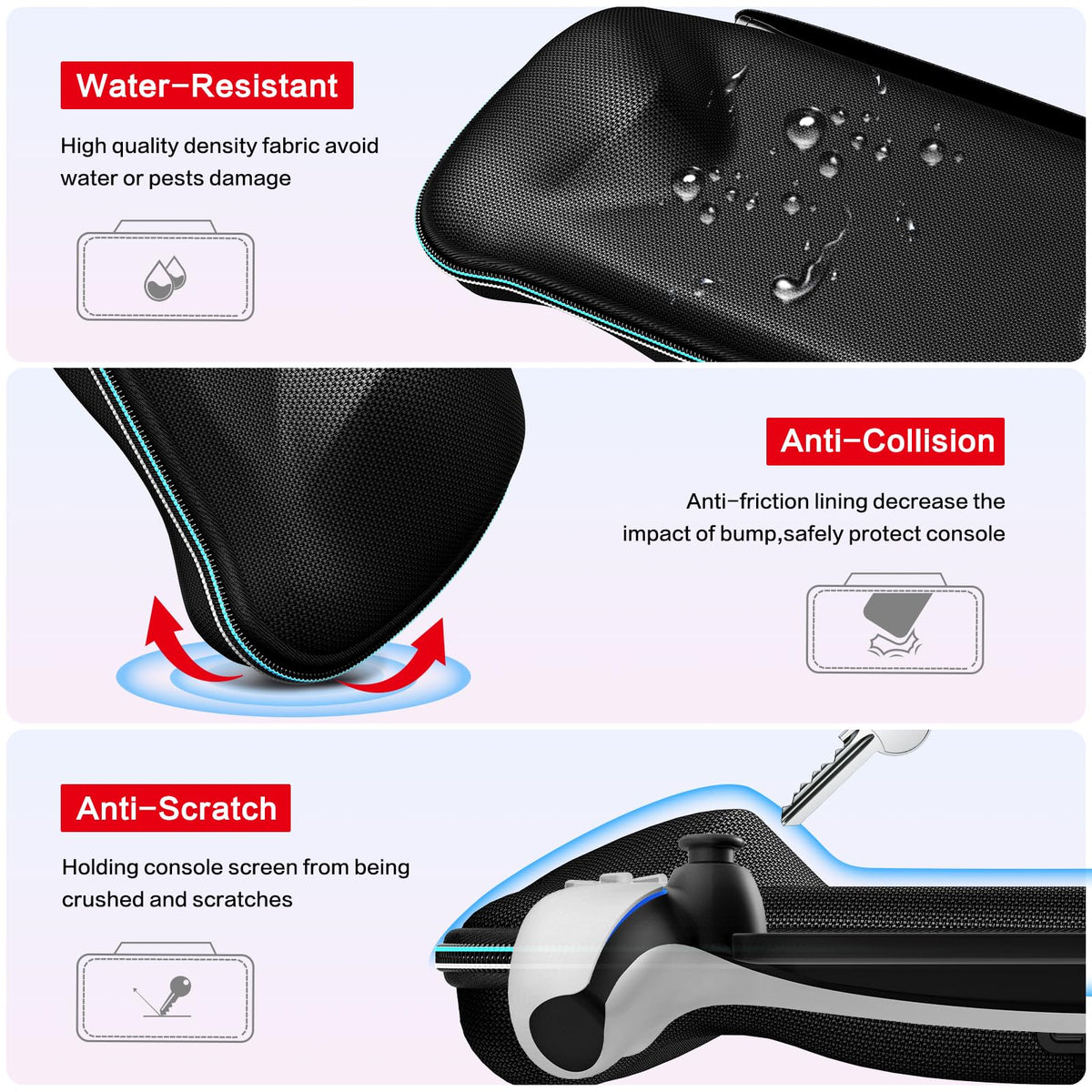 ivoler Carry Case for Nintendo Switch 2 (2025 Model) – Protective Portable Hard Shell Pouch Carrying Travel Game Bag for Nintendo Switch 2 Accessories Holds 12 Game Cartridge– Black