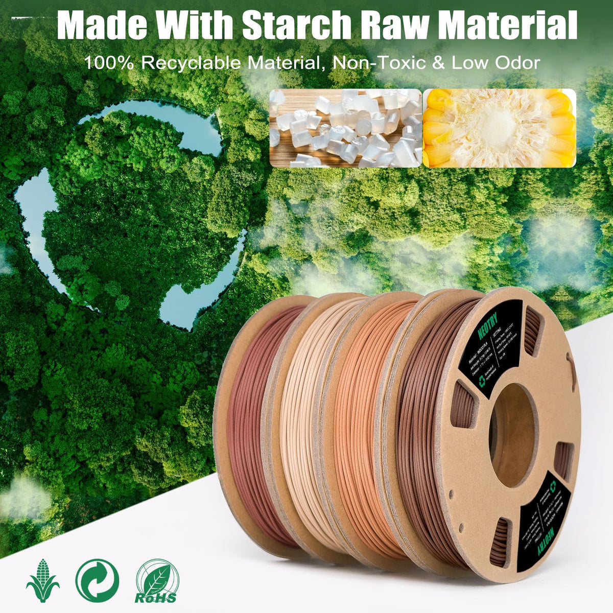 Silk Tri Colour PLA Filament 1.75mm 1kg, Multicolor 3D Printer Filament, Filament 3D Printing Materials for Most FDM 3D Printer, Silk PLA Red Yellow Blue, Rainbow PLA Filament 1.75mm ± 0.02