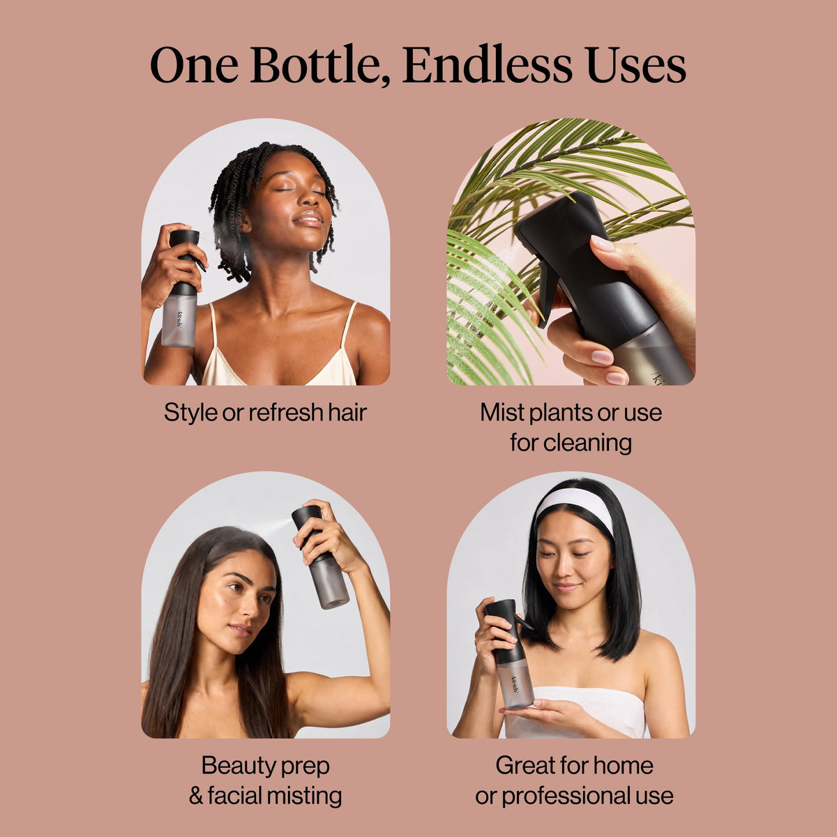 Kitsch Fine Mist Spray Bottle for Hair 150 ml - Terracotta
