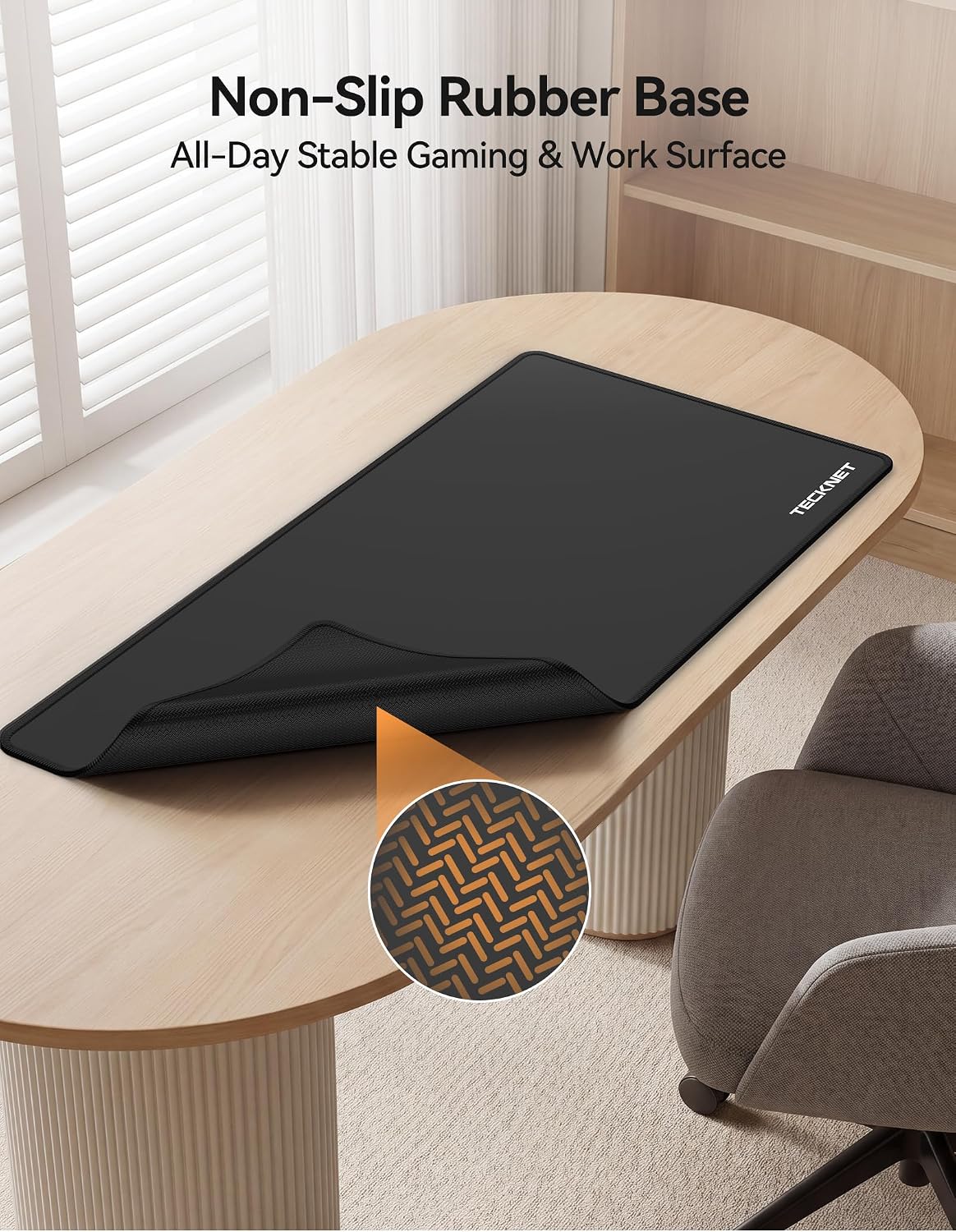 TECKNET Gaming Mouse Mat, 900x400x3mm Large Mouse Pad - Black