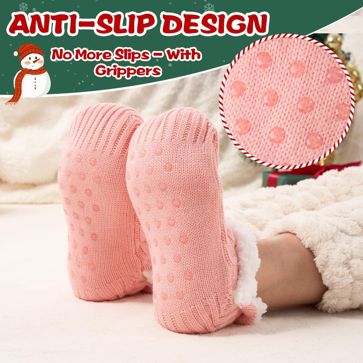 Niorasen Fluffy Slipper Socks Women Men, Winter Gift for Her, UK 4-9