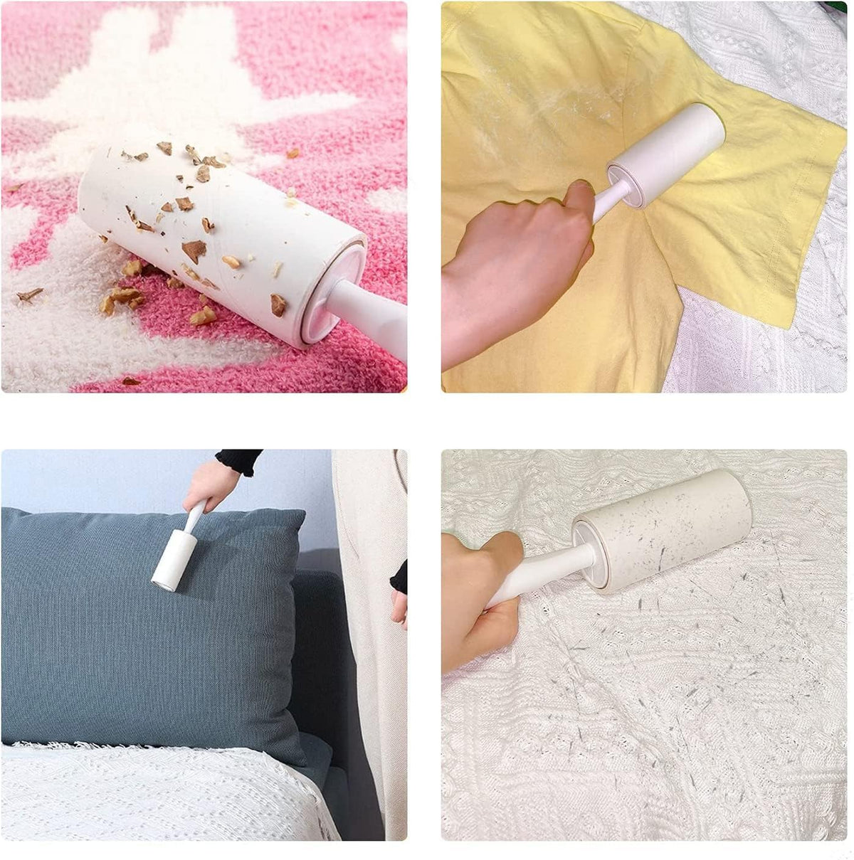 MELERIO Lint Rollers 5 Refills Full 420 Sheets with Protective Cover,1 handle with 6 Extra Sticky Lint Roller Set for Clothes, Sofa, Bed and Carpet, Lint Roller for Pet hair, Cat Hair, Dog Hair, Dust