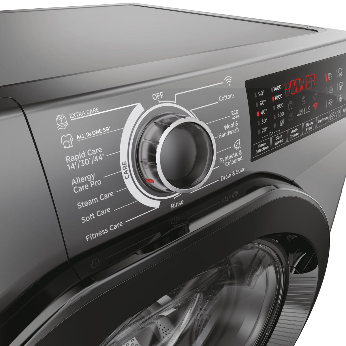 Hoover H-WASH 350 9kg Freestanding Washing Machine, 1400 RPM, A Rated, ECO-Power Inverter Motor, hOn App, 60 Programmes, Eco Doser, Power Care System, White, 60x53x85 cm - H3WPS496TAMB6-80