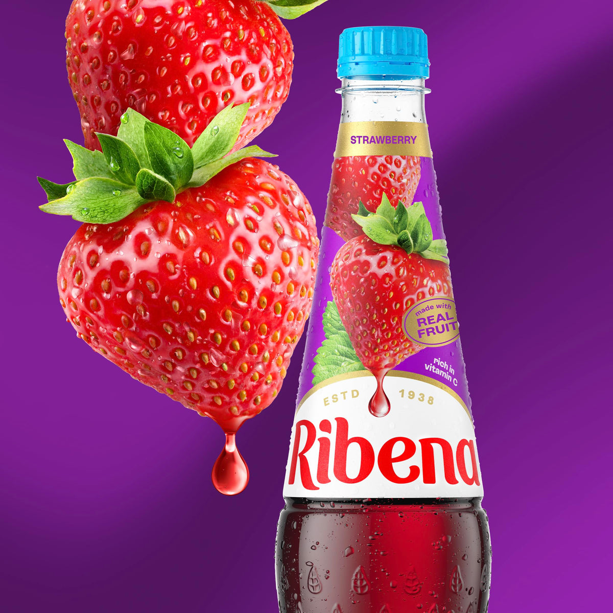 Ribena Blackcurrant Squash 1.5L – Real British Blackcurrants | Rich in Vitamin C | No Artificial Colours or Flavours | 100% Recycled Plastic Bottle