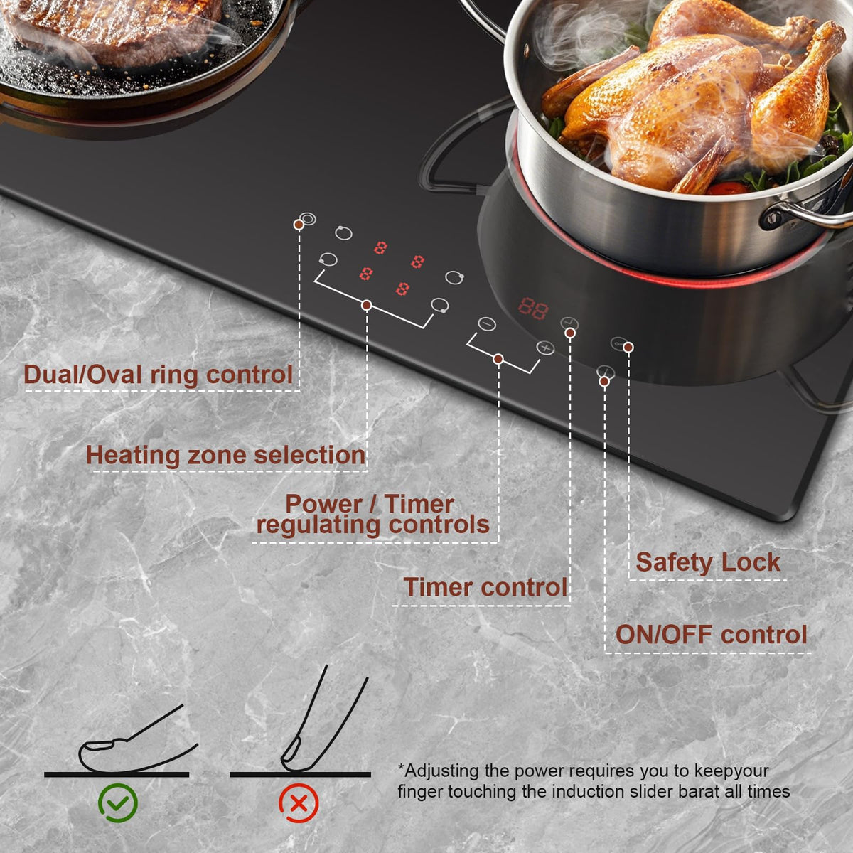 Portable Ceramic Hob, Pulg in Single Electric Hob 3600W