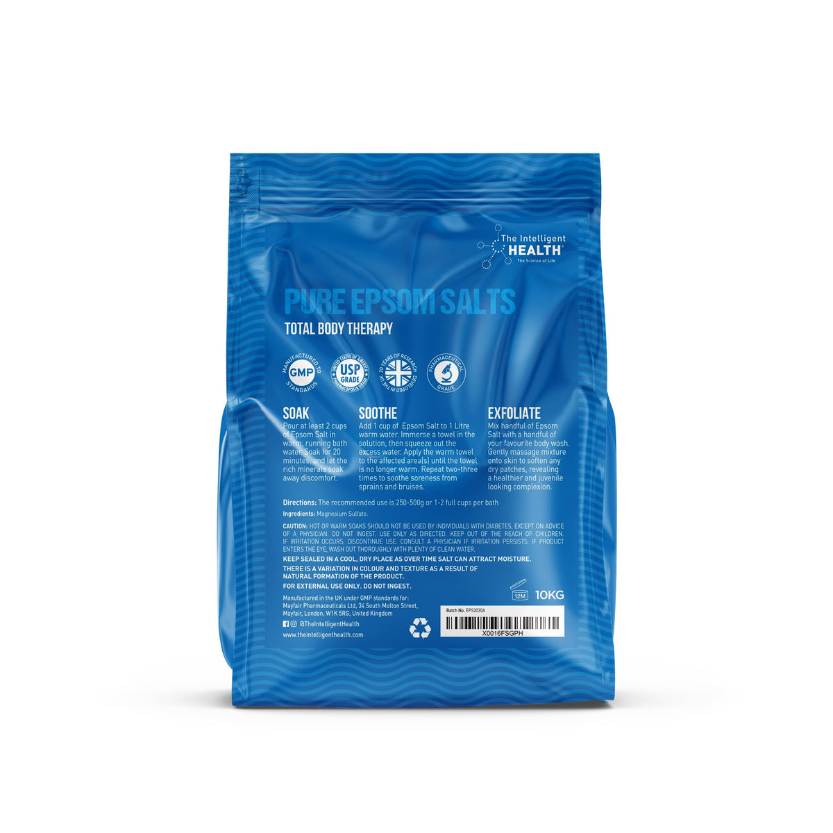 Magnesium Sulphate Bath Salts Soak, Muscle Magnesium Epsom Salts, 1kg