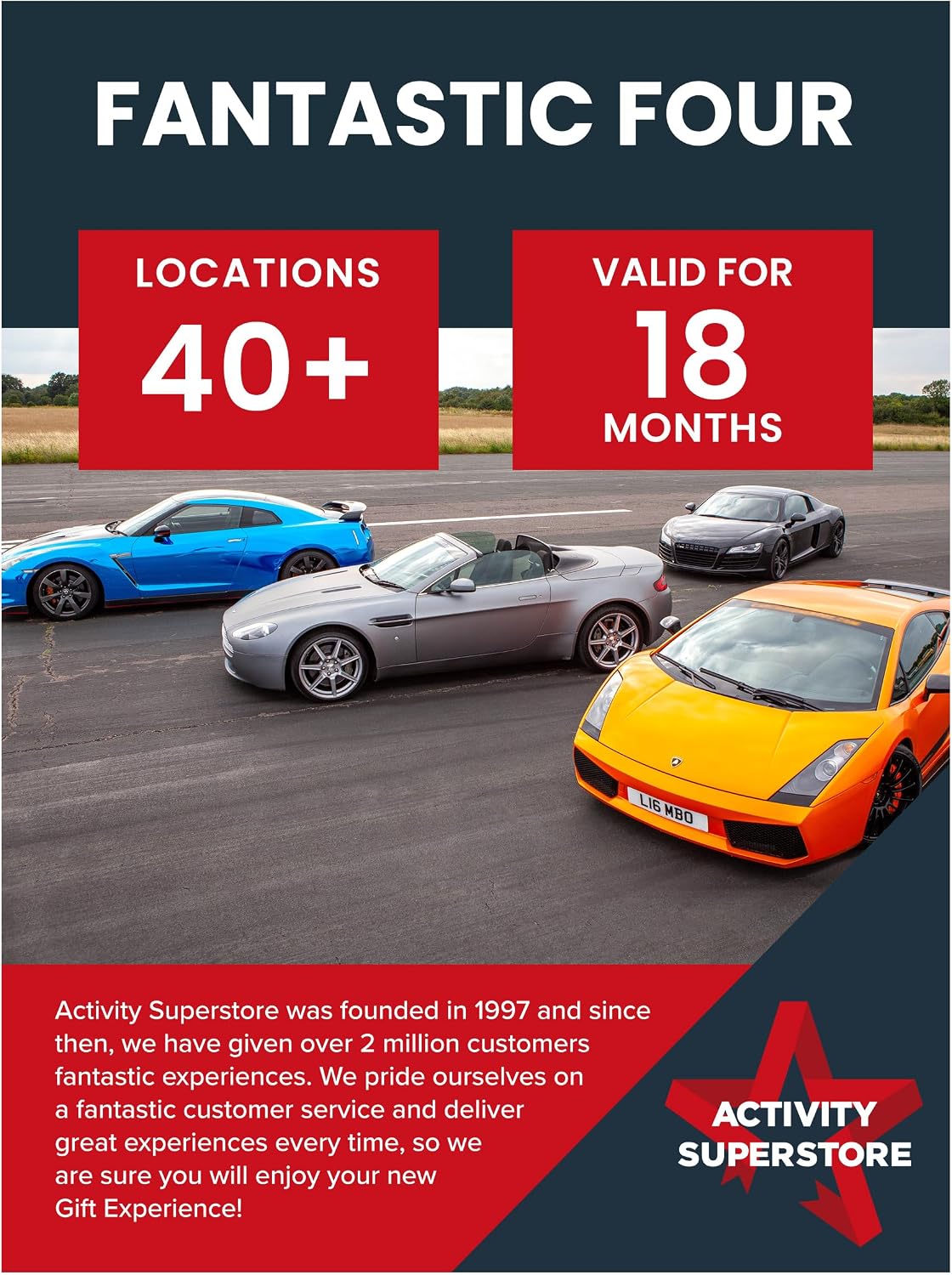 Activity Superstore Fantastic Four Driving Gift Experience Voucher