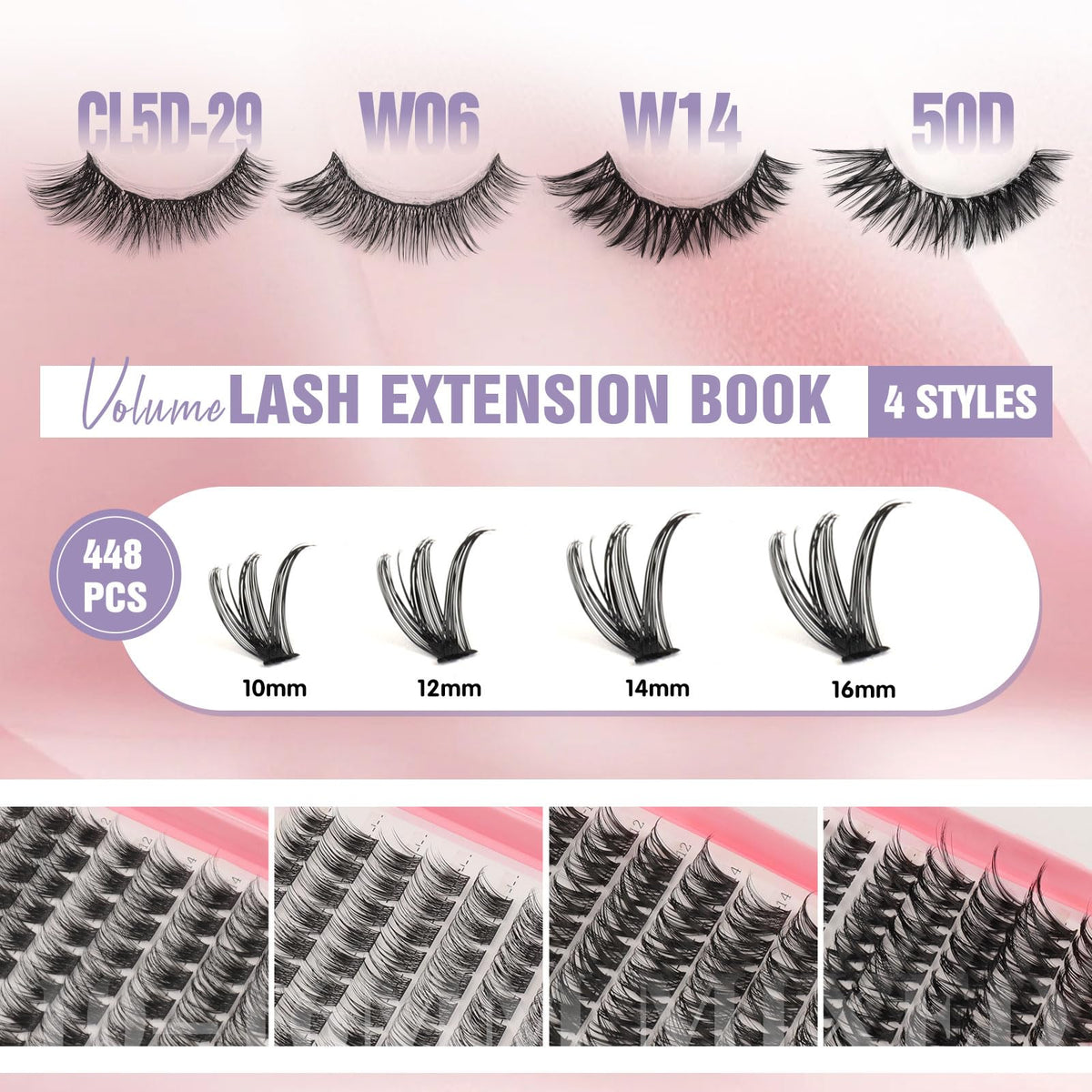Sixstarhair Individual Eyelashes Kit Lash Clusters with Glue and Remover