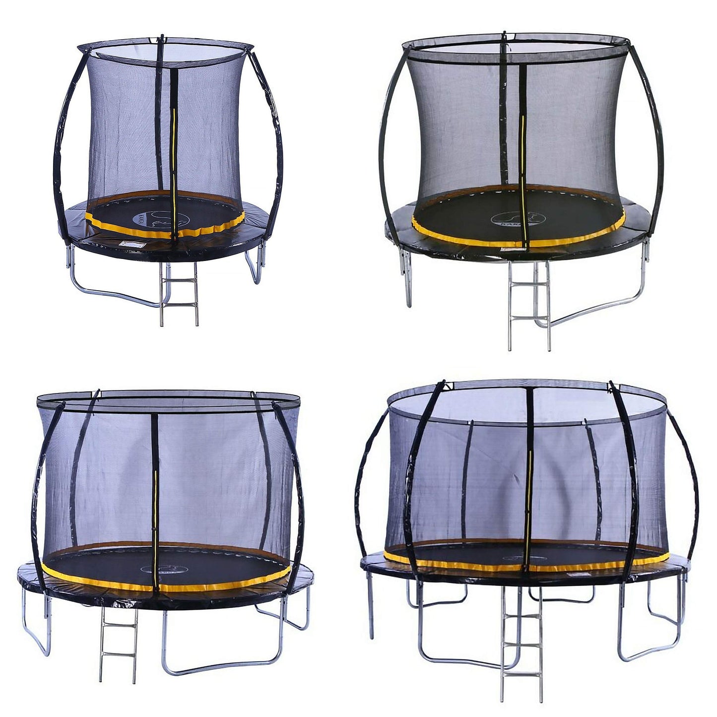 Kanga Trampoline Outdoor Round Inc Safety Enclosure Net, Ladder & Anchor Kit (Curved Shape)