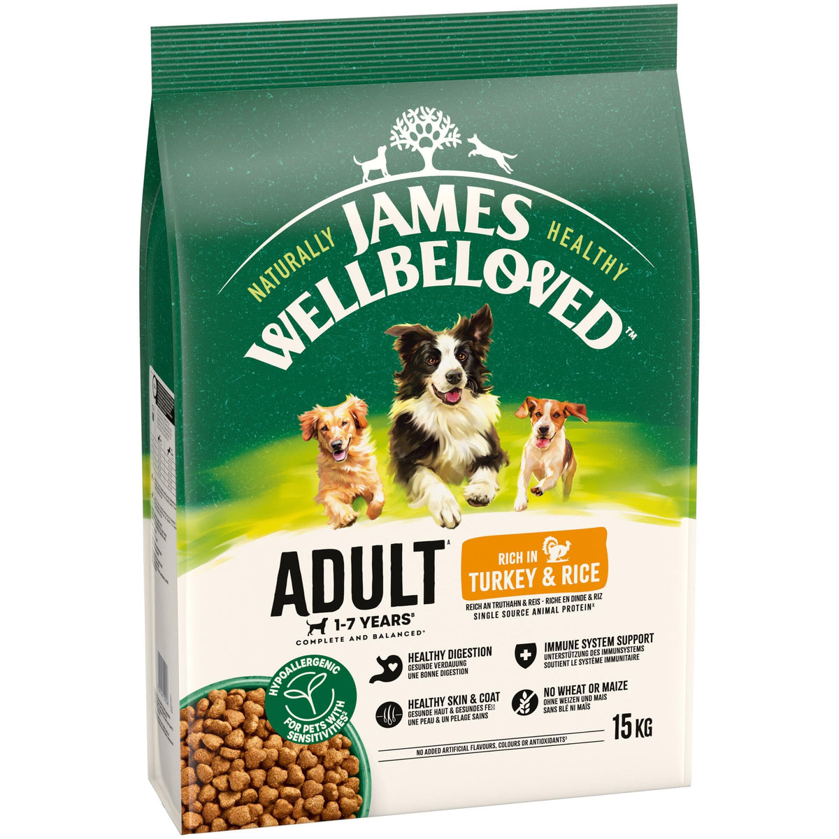 James Wellbeloved Dog Adult Hypoallergenic Dry Food Turkey and Rice 2 kg